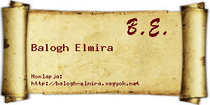 Balogh Elmira névjegykártya